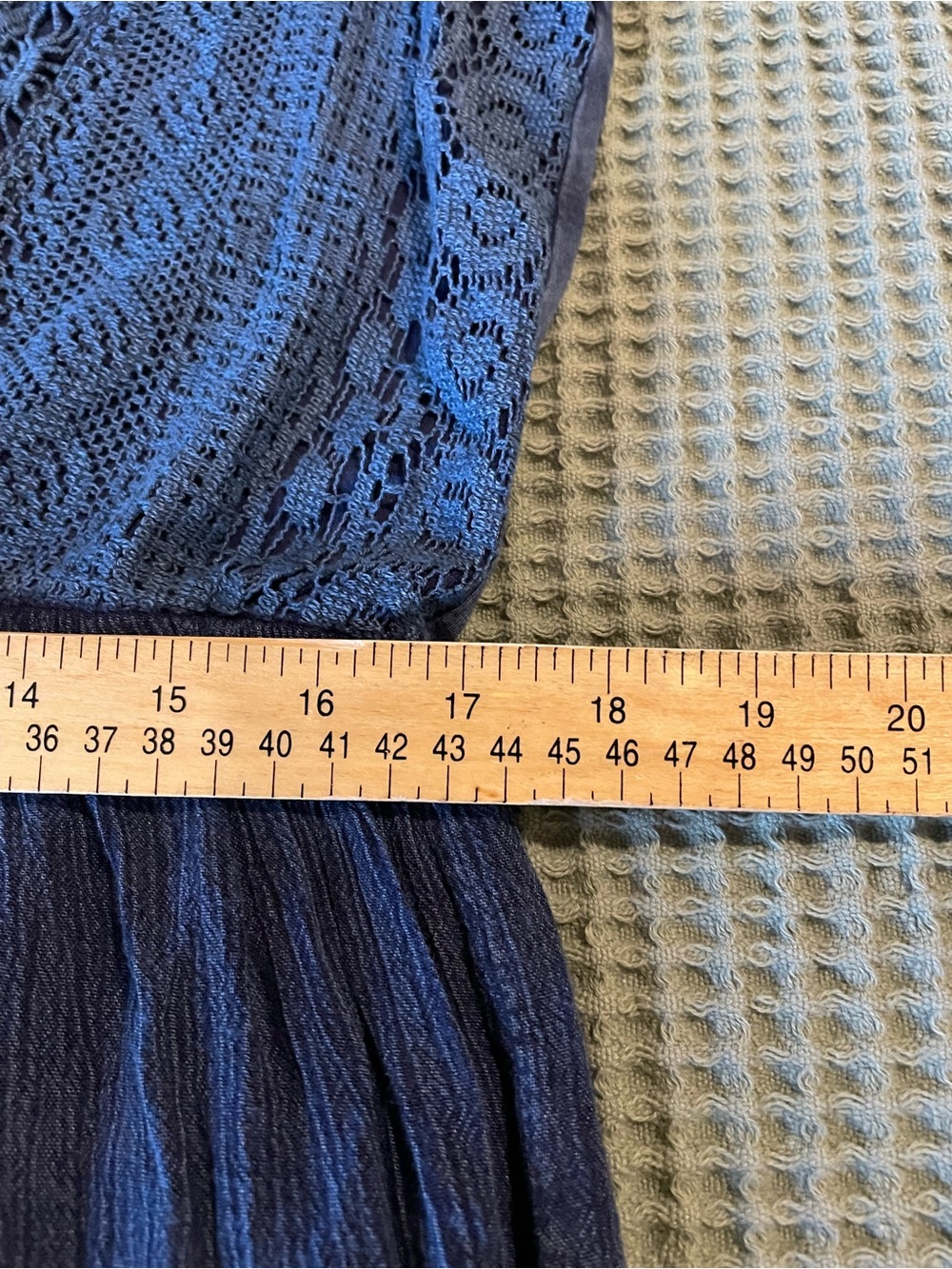 Studio West Blue Sleeveless Midi Dress with Crochet Bodice - Picture 11 of 15